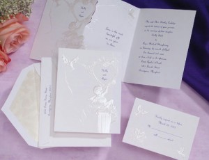 Religious Wedding Invitation - Dove Cherub
