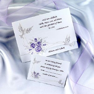 Christian Wedding Invitation - Bible and Roses